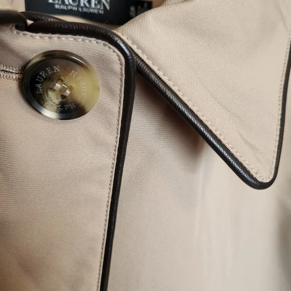 WOMEN'S LAUREN RALPH LAUREN CLASSIC TAN TRENCH COAT JACKET SIZE XL - Picture 5 of 12